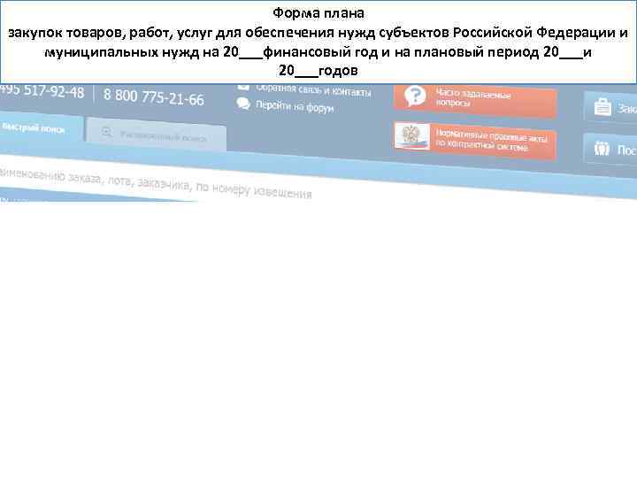 Форма плана закупок товаров, работ, услуг для обеспечения нужд субъектов Российской Федерации и муниципальных