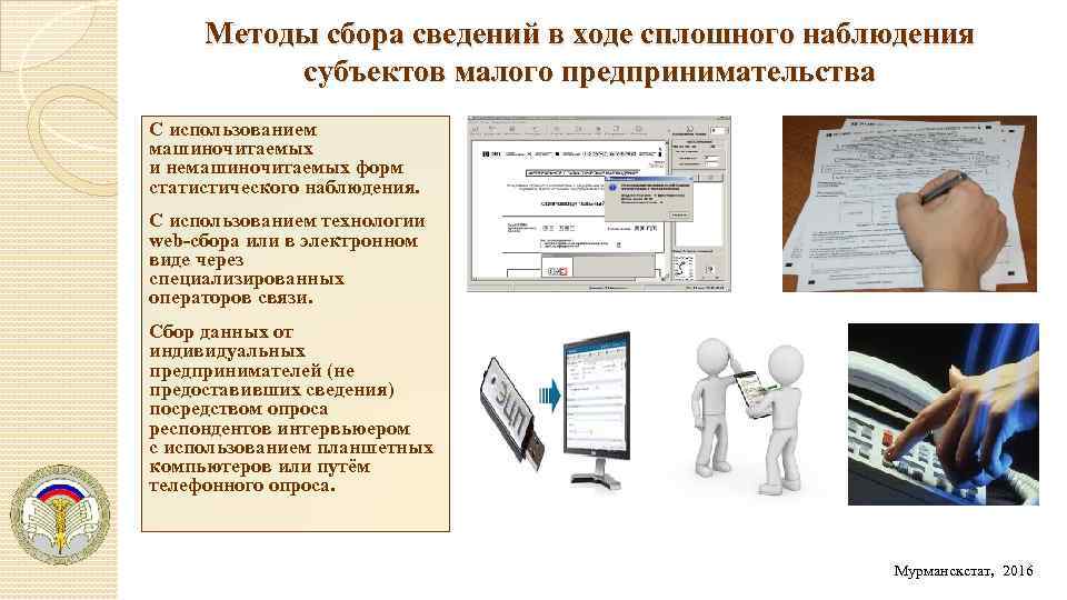 Методы сбора сведений в ходе сплошного наблюдения субъектов малого предпринимательства С использованием машиночитаемых и