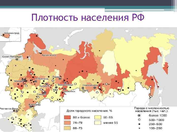 Плотность населения РФ 