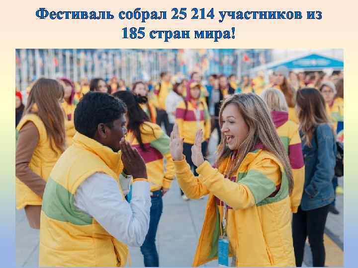 Фестиваль собрал 25 214 участников из 185 стран мира! 