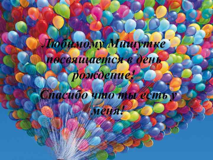 Любимому Мишутке посвящается в день рождение! Спасибо что ты есть у меня! 