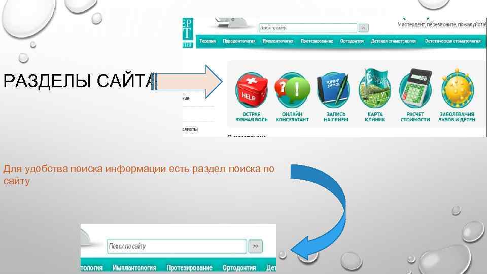 РАЗДЕЛЫ САЙТА Для удобства поиска информации есть раздел поиска по сайту 