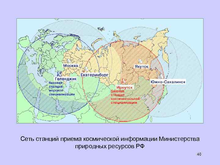 Сеть станций приема космической информации Министерства природных ресурсов РФ 40 