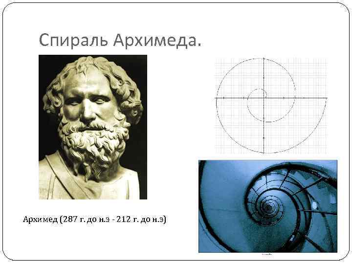 Спираль Архимеда. Архимед (287 г. до н. э - 212 г. до н. э)