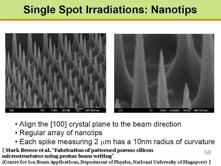 [ Mark Breese et al. “Fabrication of patterned porous silicon microstructures using proton beam