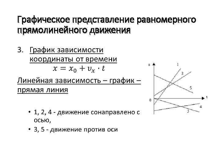 Графическое представление равномерного прямолинейного движения • 