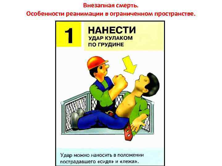 Внезапная смерть. Особенности реанимации в ограниченном пространстве. 