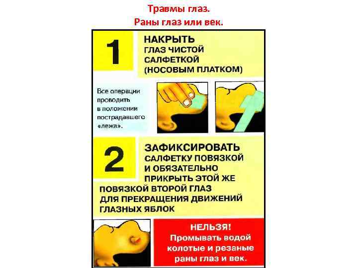 Травмы глаз. Раны глаз или век. 