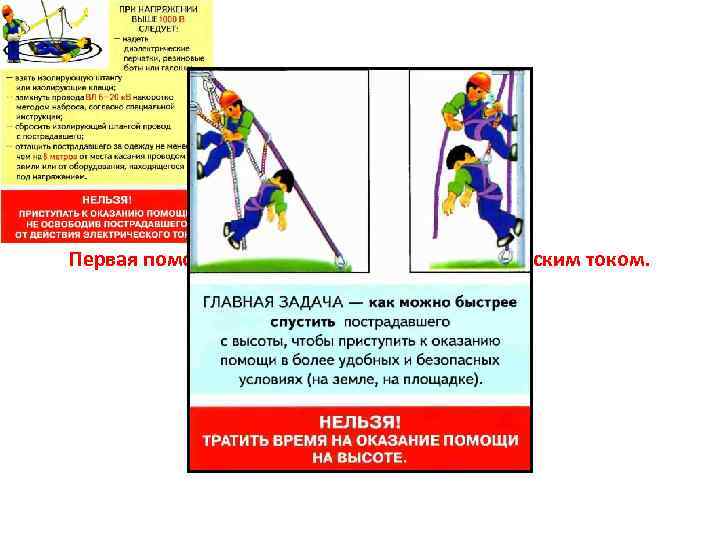 Первая помощь в случаях поражения электрическим током. 