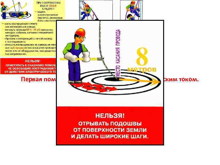 Первая помощь в случаях поражения электрическим током. 