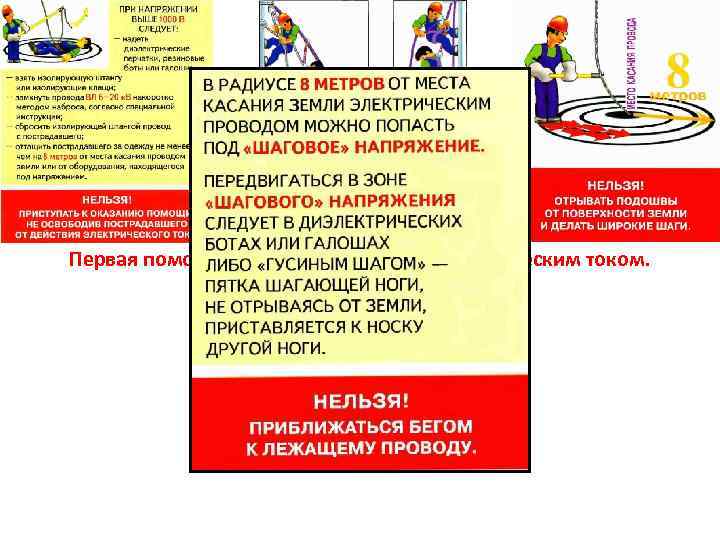 Первая помощь в случаях поражения электрическим током. 