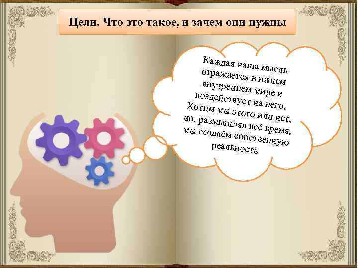 Цели. Что это такое, и зачем они нужны Каждая н аша мысл ь отражает