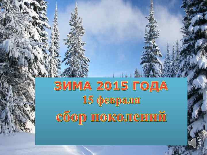 ЗИМА 2015 ГОДА 15 февраля сбор поколений 