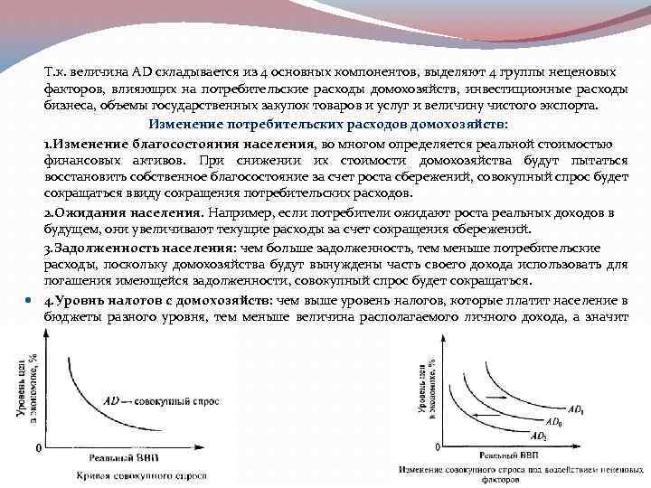 Величина совокупного производства. Основные компоненты совокупного спроса. Из чего складывается совокупный спрос. Правительственные расходы и совокупный спрос. Рост доходов населения неценовые факторы.