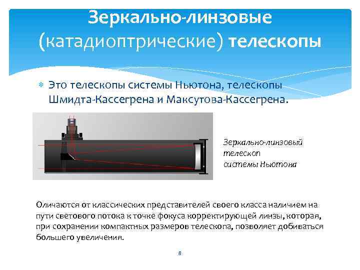 Зеркально линзовый телескоп схема