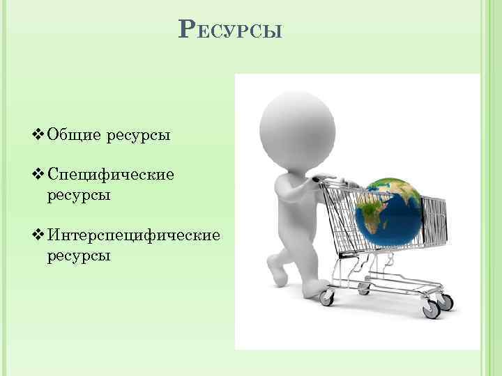 РЕСУРСЫ v. Общие ресурсы v. Специфические ресурсы v. Интерспецифические ресурсы РЕСУРСЫ v. Общие ресурсы v. Специфические ресурсы v. Интерспецифические ресурсы