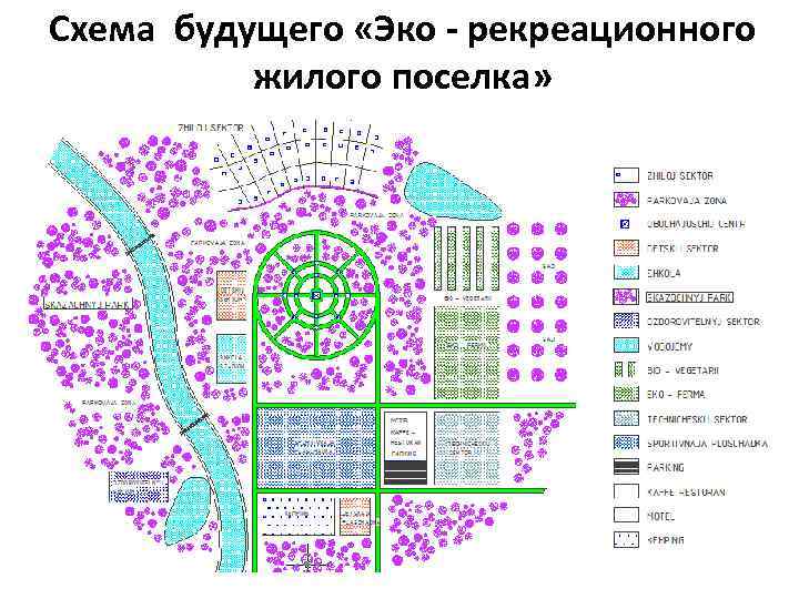 Схема будущего «Эко - рекреационного  жилого поселка» 