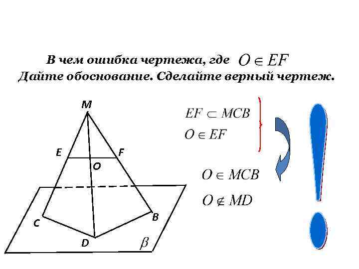 В чем ошибка чертежа, где Дайте обоснование. Сделайте верный чертеж. M В чем ошибка чертежа, где Дайте обоснование. Сделайте верный чертеж. M