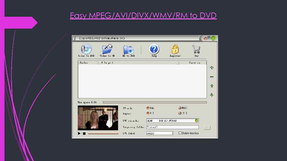 Easy MPEG/AVI/DIVX/WMV/RM to DVD 