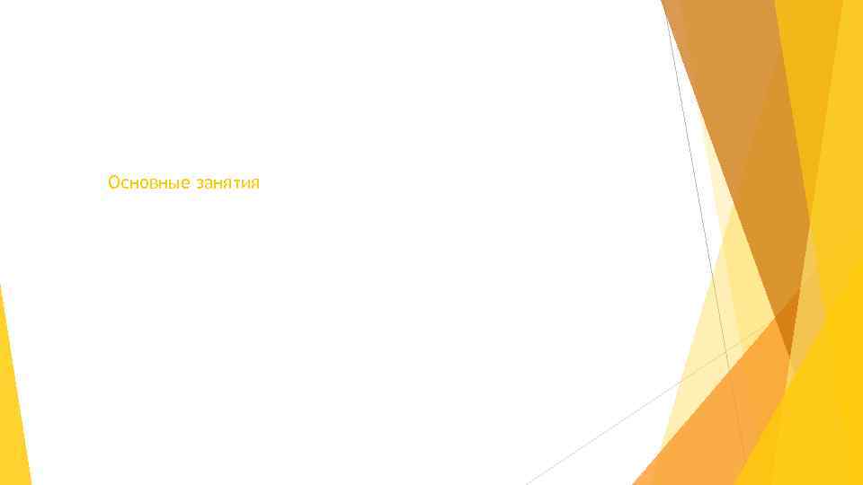 Основные занятия 