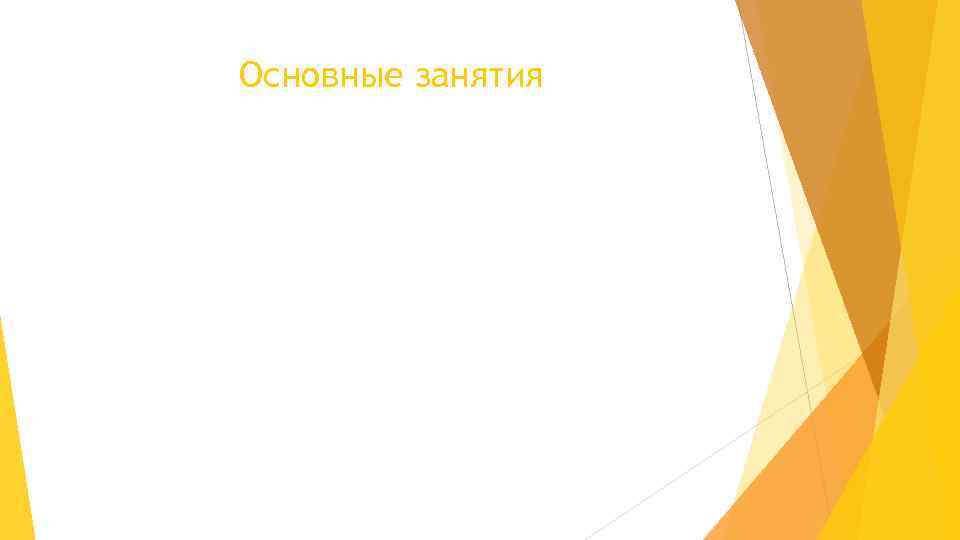 Основные занятия 