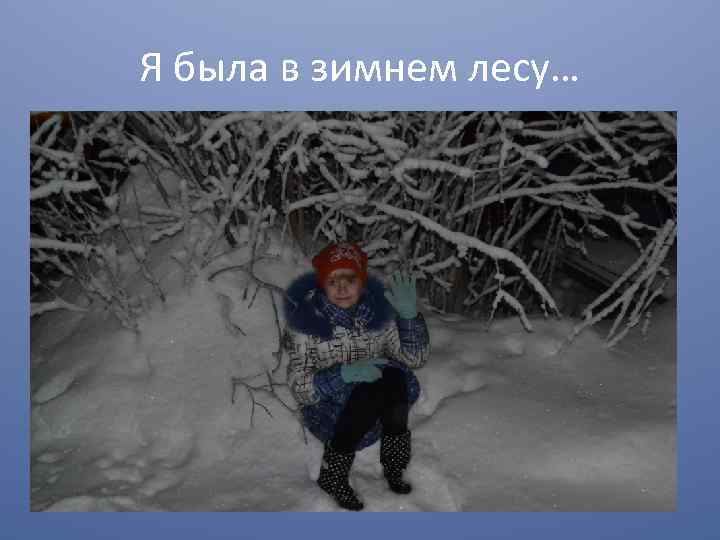 Я была в зимнем лесу… 