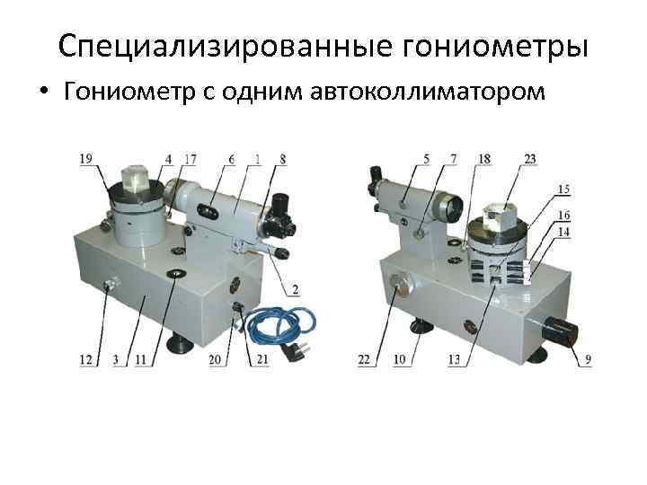  Специализированные гониометры • Гониометр с одним автоколлиматором 