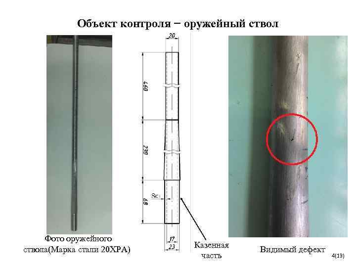   Объект контроля − оружейный ствол   Фото оружейного   