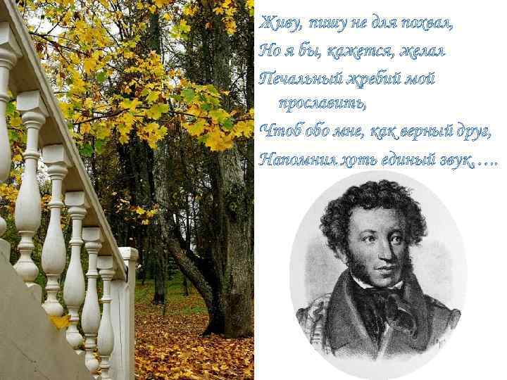 Живу, пишу не для похвал, Но я бы, кажется, желал Печальный жребий мой Живу, пишу не для похвал, Но я бы, кажется, желал Печальный жребий мой