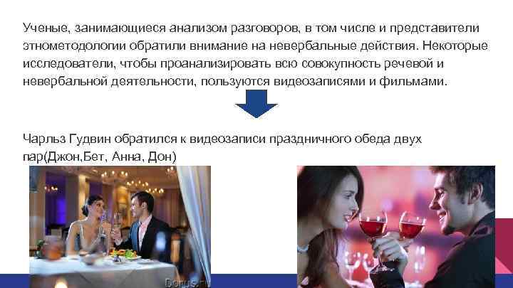 Ученые, занимающиеся анализом разговоров, в том числе и представители этнометодологии обратили внимание на невербальные