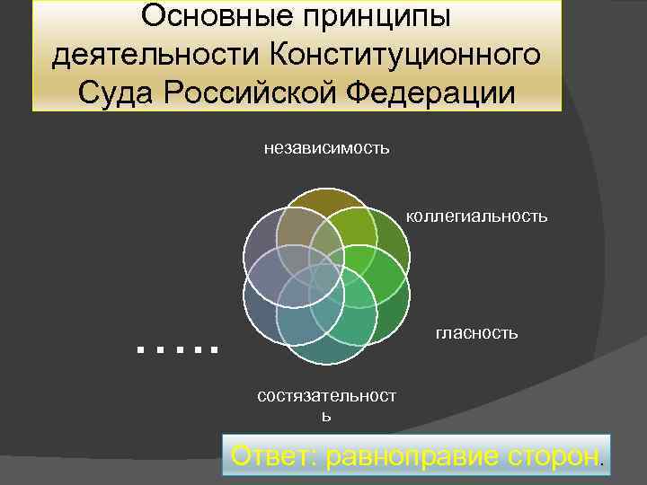  Основные принципы деятельности Конституционного Суда Российской Федерации   независимость   