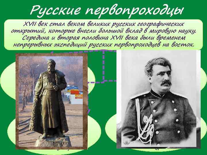  Русские первопроходцы XVII век стал веком великих русских географических открытий, которые внесли большой