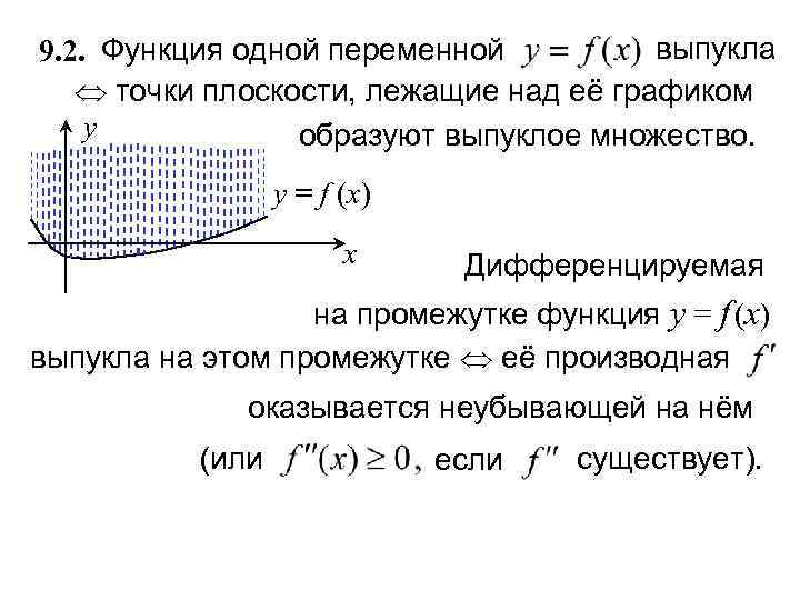 Выпуклая точка. Функция одной переменной. Выпуклость функции двух переменных. Выпуклая функция многих переменных. Функции от одной переменной.