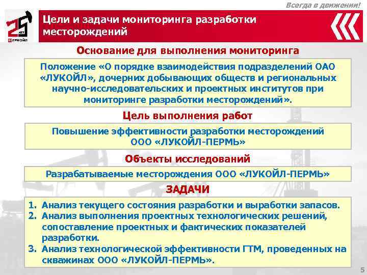     Всегда в движении!  Цели и задачи мониторинга разработки 