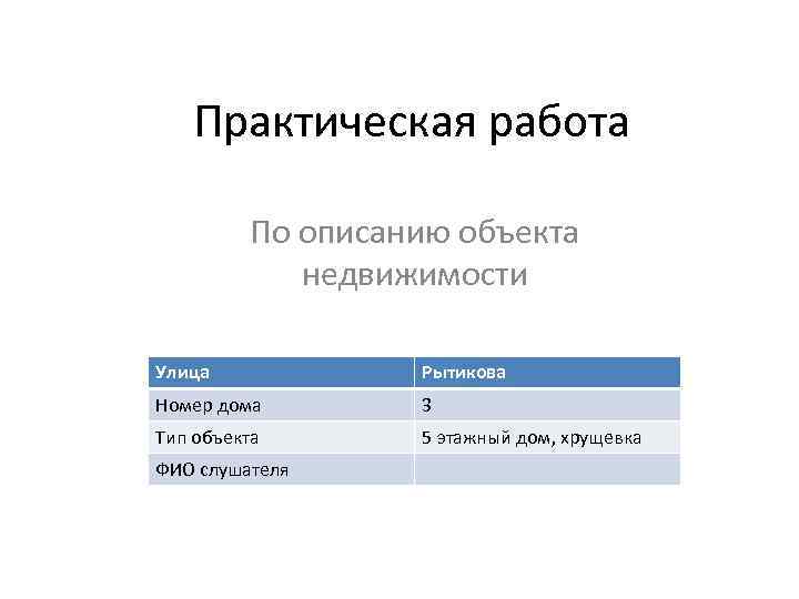 Фио слушателя