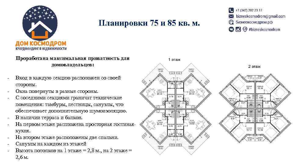        Планировки 75 и 85 кв. м. 