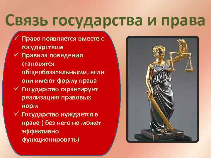 Связь государства с правом