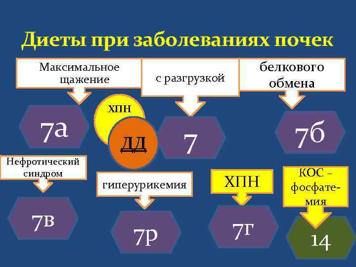  Диеты при заболеваниях почек  Максимальное      белкового 