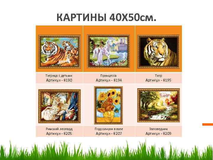  КАРТИНЫ 40 Х 50 см. Тигрица с детьми  Принцесса   Тигр