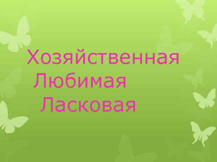Хозяйственная Любимая Ласковая 