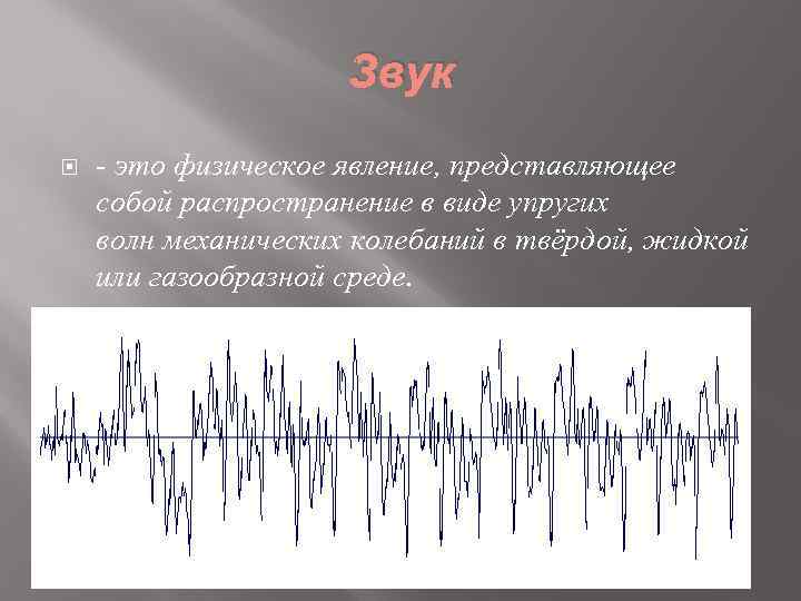      Звук - это физическое явление, представляющее собой распространение в