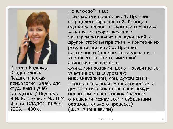      По Клюевой Н. В. :    