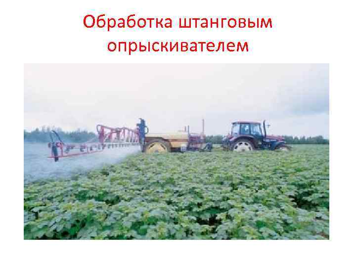 Обработка штанговым  опрыскивателем 