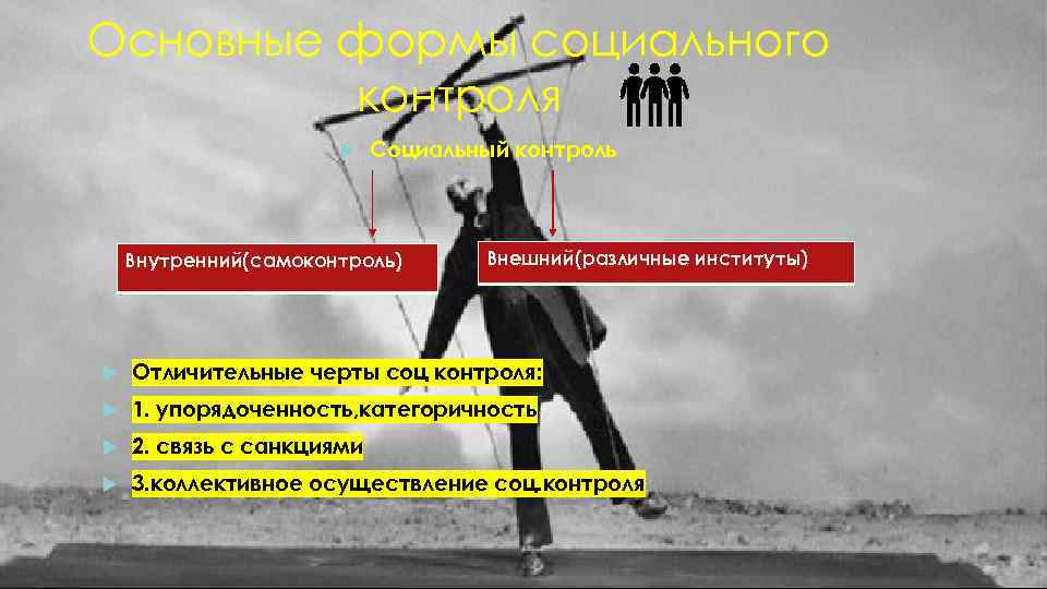 Основные формы социального   контроля      Социальный контроль 