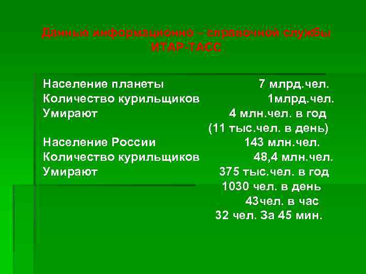 Данные информационно – справочной службы    ИТАР-ТАСС  Население планеты  