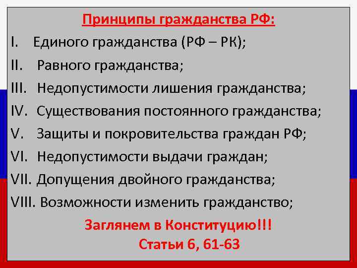 Гражданство рф план егэ обществознание