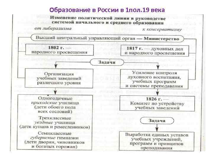 Образование в России в 1 пол. 19 века 