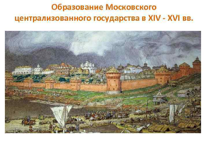 Образование Московского централизованного государства в XIV - XVI вв. 