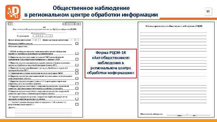 Общественное наблюдение в региональном центре обработки информации Форма РЦОИ-18 «Акт общественного наблюдения в региональном