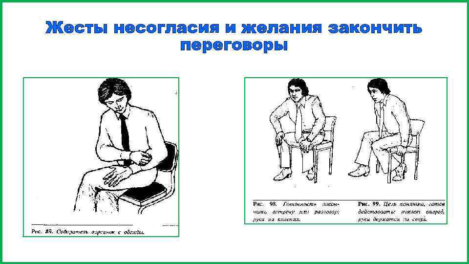 Жесты несогласия и желания закончить переговоры 